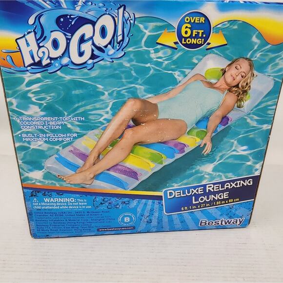 Pool Float Bestway H2O Go Relaxing Pool Float 73 inches Sealed in Box New - Picture 6 of 6